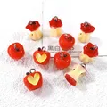 Lot de 10 breloques résine noyau de pomme 3D pour bijoux – 4