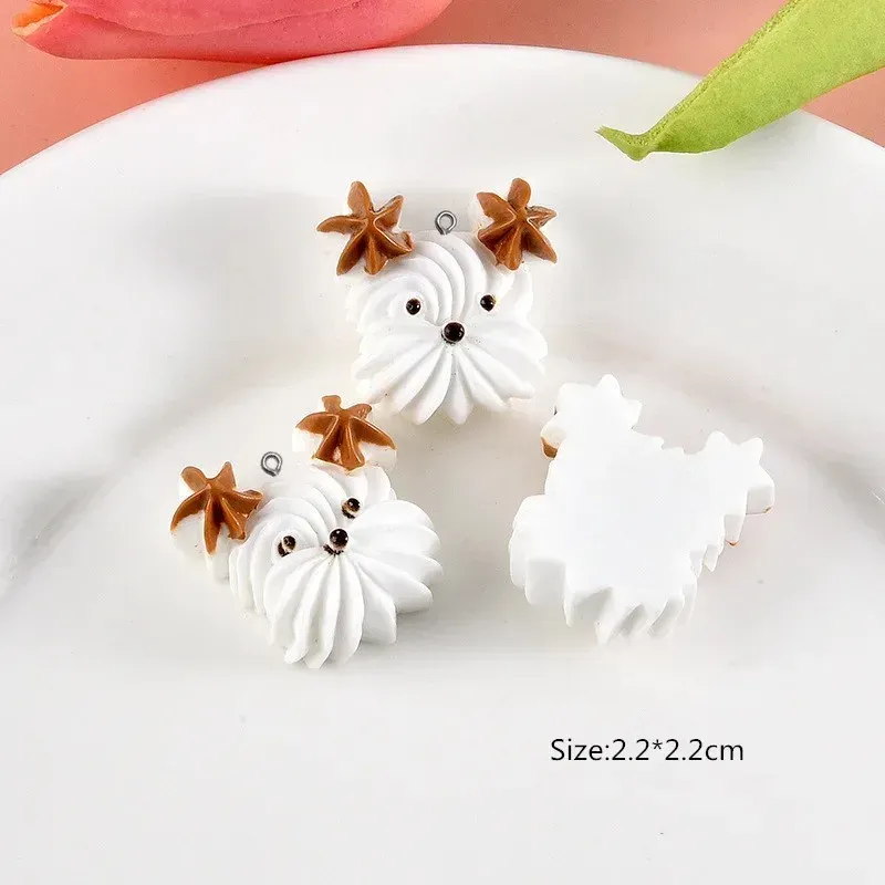 Lot de 10 breloques résine petit chien dessin animé pour bijoux