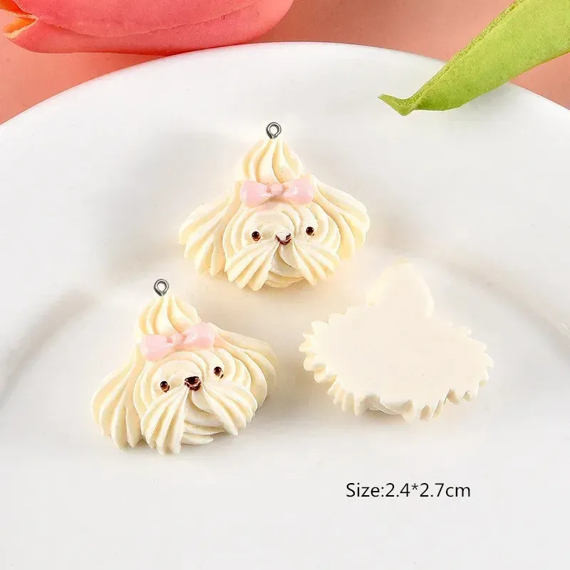 Lot de 10 breloques résine petit chien dessin animé pour bijoux