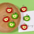 Lot de 10 breloques résine pomme 2D pour bijoux – 3