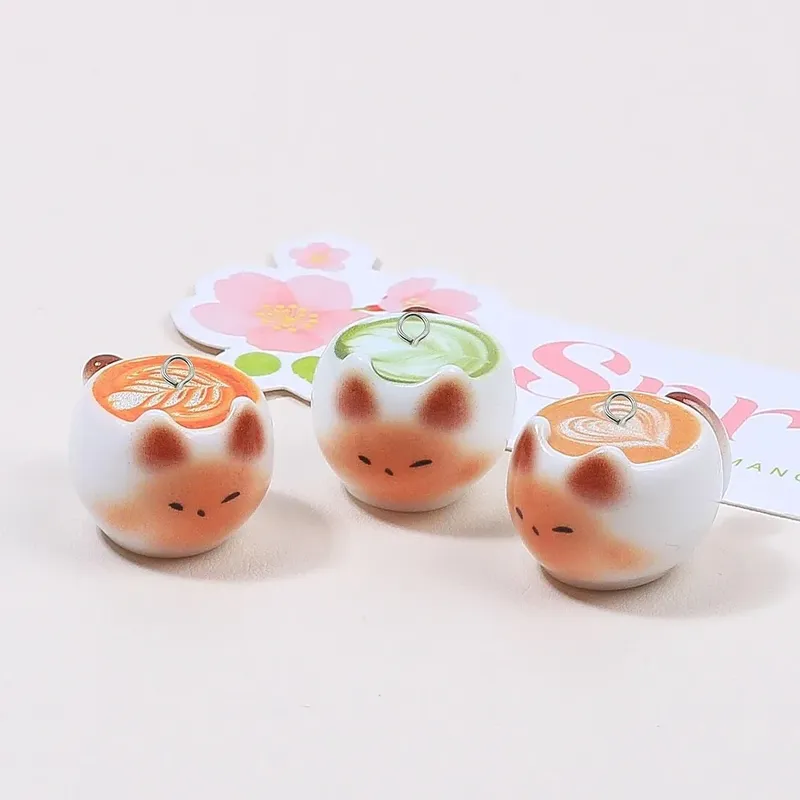 Lot de 10 breloques résine tasse café 3D pour bijoux
