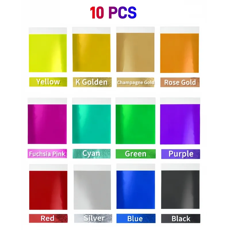 Lot de 10 feuilles d'or 3,15x3,35 pouces pour artisanat