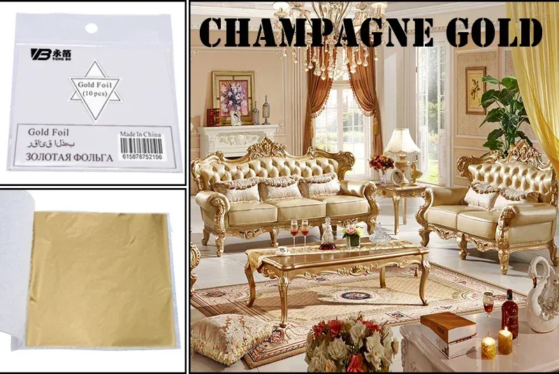 Lot de 10 feuilles d'or 3,15x3,35 pouces pour artisanat