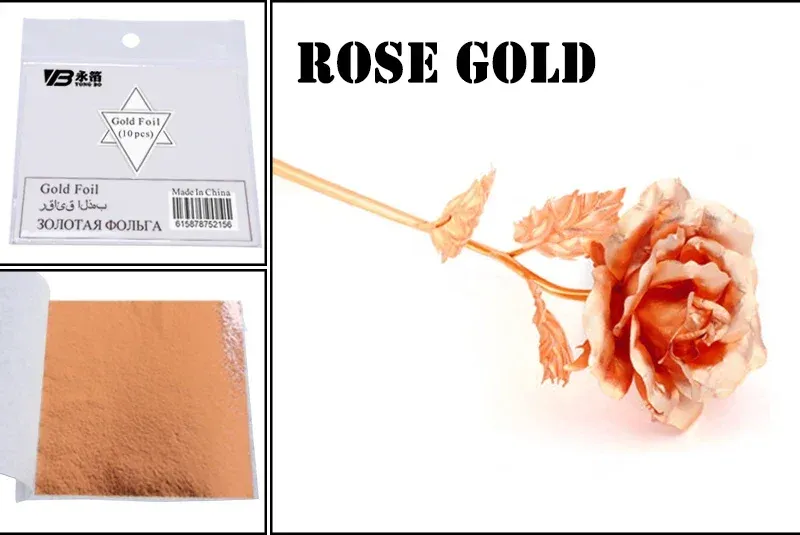 Lot de 10 feuilles d'or 3,15x3,35 pouces pour artisanat