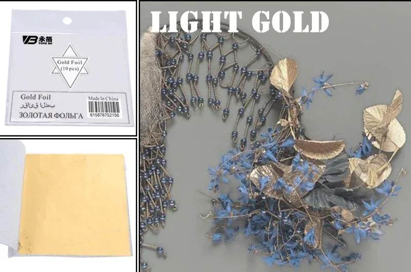 Lot de 10 feuilles d'or 3,15x3,35 pouces pour artisanat