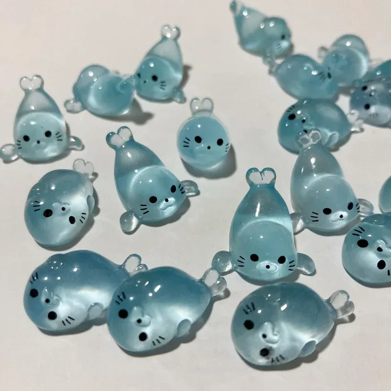 Lot de 10 ou 20 mini phoques résine lumineux pour décoration