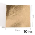 Lot de 10 ou 50 feuilles imitation or et argent pour artisanat – Couleur Champagne Or-10