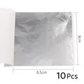 Lot de 10 ou 50 feuilles imitation or et argent pour artisanat – Couleur Argent-10