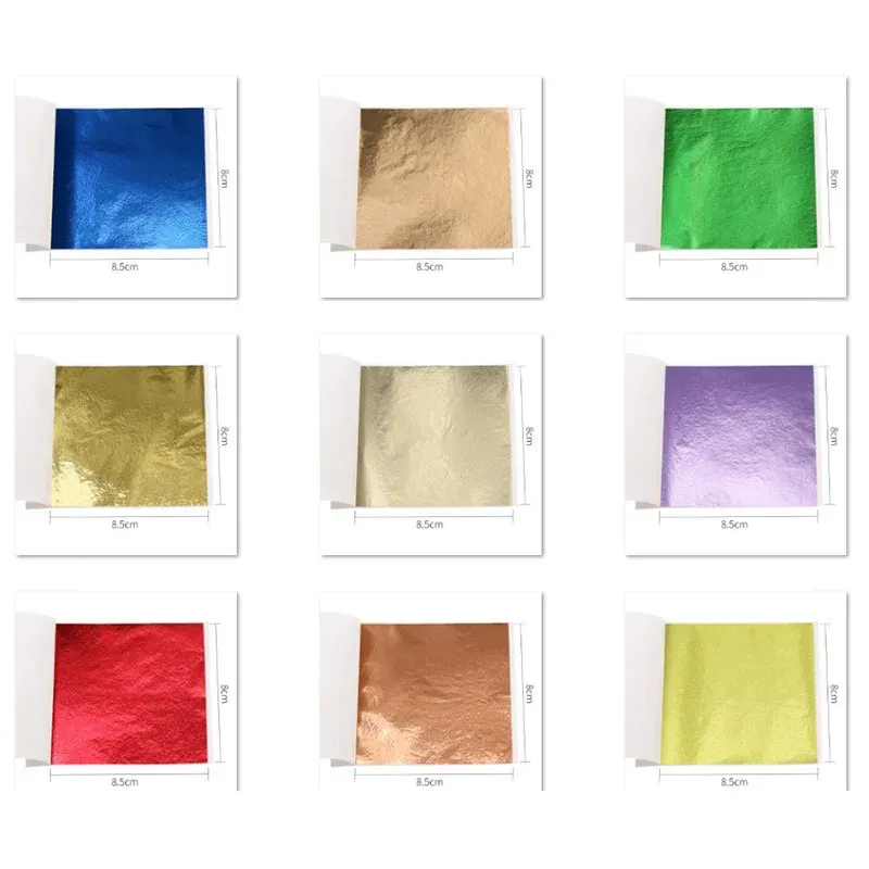 Lot de 10 ou 50 feuilles imitation or et argent pour artisanat