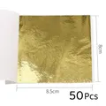 Lot de 10 ou 50 feuilles imitation or et argent pour artisanat – Couleur K Or-50