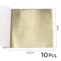 Lot de 10 ou 50 feuilles imitation or et argent pour artisanat – Couleur Or clair-10