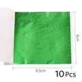 Lot de 10 ou 50 feuilles imitation or et argent pour artisanat – Couleur vert-10