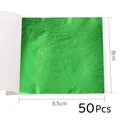 Lot de 10 ou 50 feuilles imitation or et argent pour artisanat – Couleur vert-50