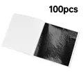 Lot de 100 à 300 feuilles imitation or et argent pour artisanat – Couleur black 100pcs