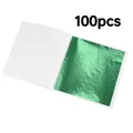 Lot de 100 à 300 feuilles imitation or et argent pour artisanat – Couleur green 100pcs