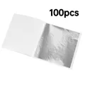 Lot de 100 à 300 feuilles imitation or et argent pour artisanat – Couleur silver 100pcs