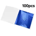 Lot de 100 à 300 feuilles imitation or et argent pour artisanat – Couleur blue 100pcs
