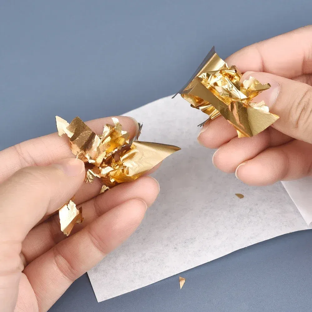 Lot de 100 à 300 feuilles imitation or et argent pour artisanat