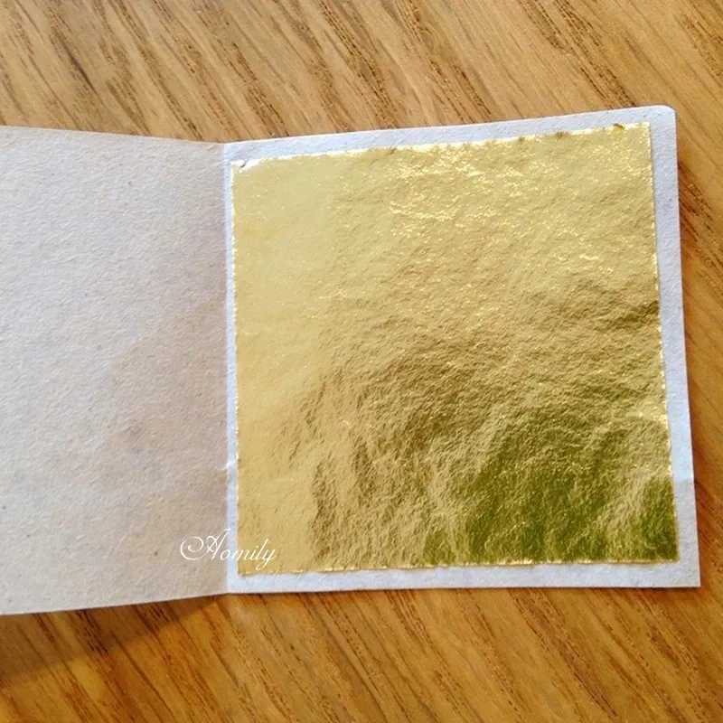 Lot de 100 feuilles d'or 9x9 cm pour artisanat et décoration