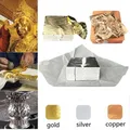 Lot de 100 feuilles d'or argent cuivre imitation 14x14 cm – 1