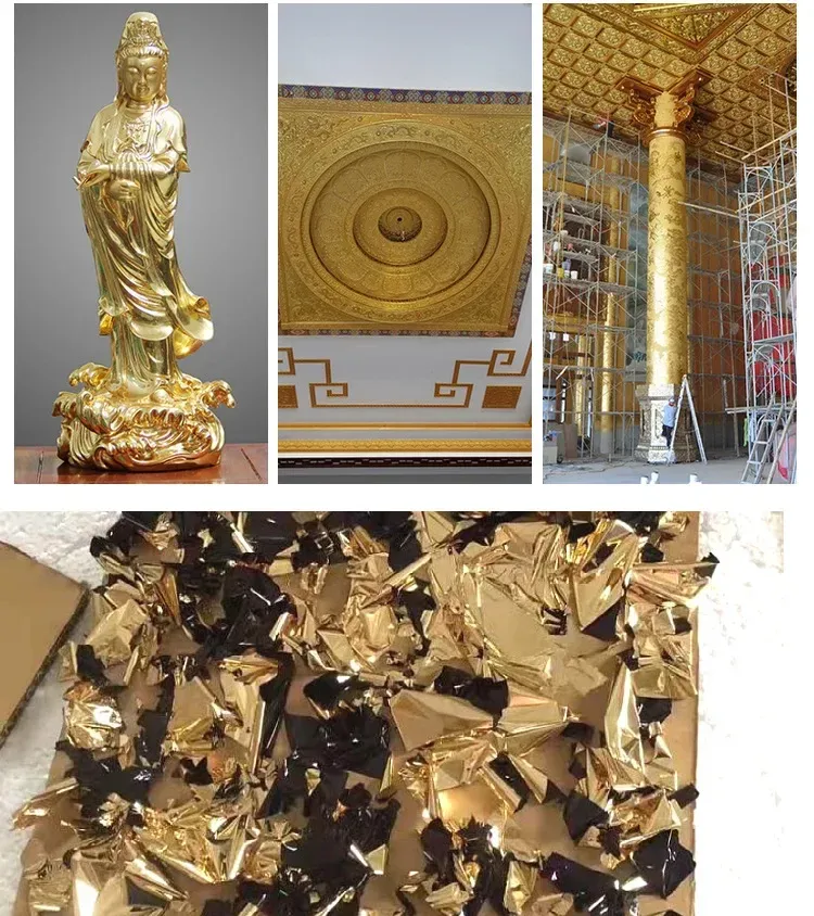 Lot de 100 feuilles d'or imitation 9 cm pour résine