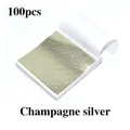 Lot de 100 feuilles d'or imitation pour artisanat et gâteaux – Couleur Champagne-100Pcs