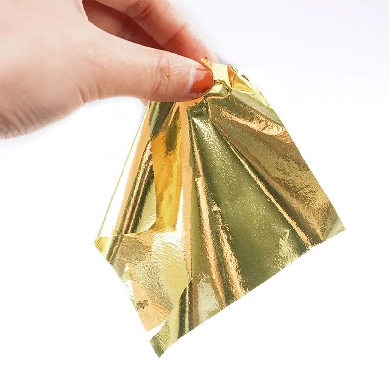 Lot de 100 feuilles d'or imitation pour artisanat et gâteaux