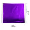 Lot de 100 feuilles d'or rouge imitation 13x13,5 cm – Couleur 100 pièces violettes