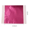 Lot de 100 feuilles d'or rouge imitation 13x13,5 cm – Couleur 100 pièces rose