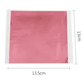 Lot de 100 feuilles d'or rouge imitation 13x13,5 cm – Couleur 100 pièces rouge rose