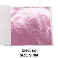 Lot de 100 feuilles imitation or et argent pour artisanat résine – Couleur 100 pièces rose clair