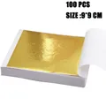 Lot de 100 feuilles imitation or et argent pour artisanat résine – Couleur 100 pièces d'or
