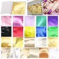 Lot de 100 feuilles imitation or et argent pour artisanat résine – 2