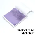 Lot de 100 feuilles imitation or et argent pour artisanat résine – Couleur Pêche violet