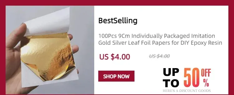Lot de 100 feuilles imitation or et argent pour artisanat résine