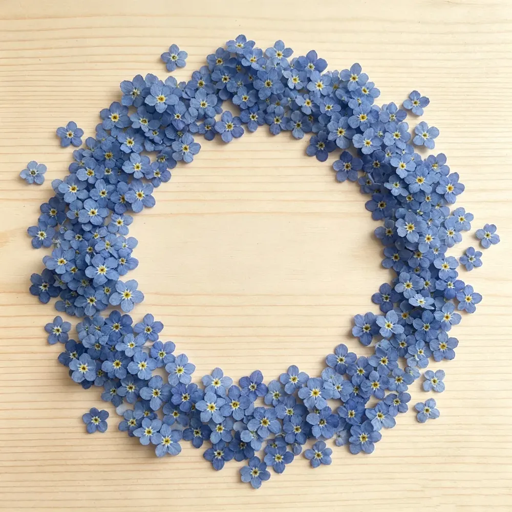 Lot de 100 fleurs de myosotis séchées pour bijoux et résine