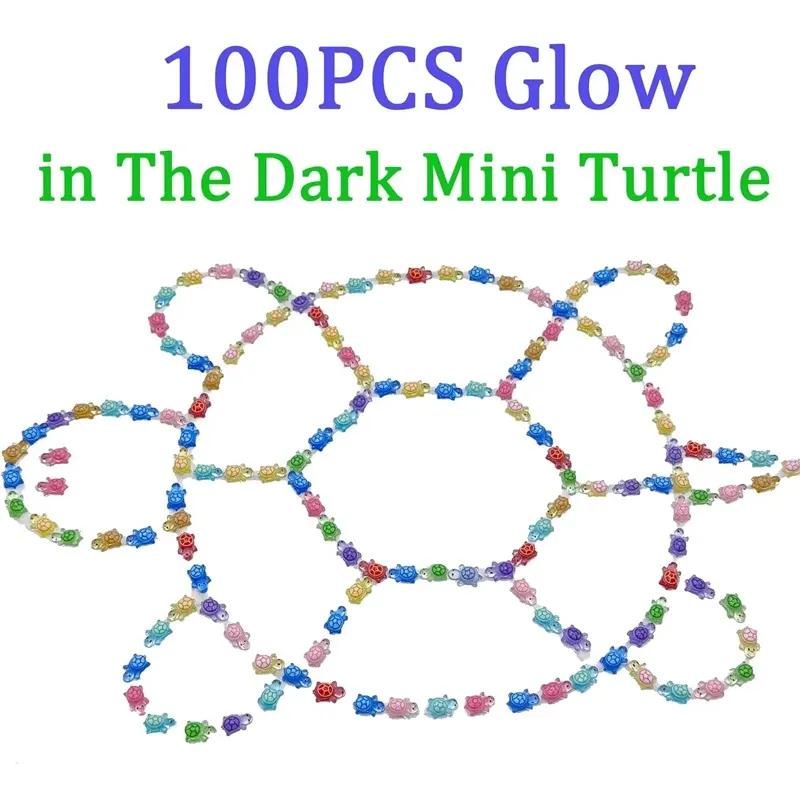 Lot de 100 mini tortues résine lumineuses pour décoration maison