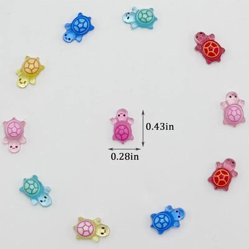 Lot de 100 mini tortues résine lumineuses pour décoration maison