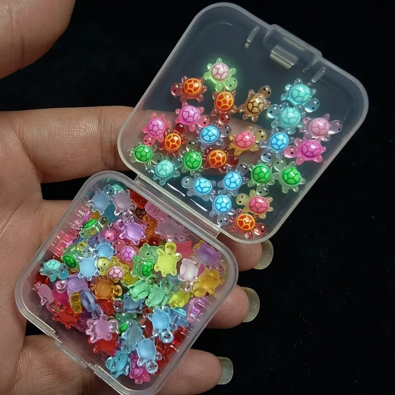 Lot de 100 mini tortues résine lumineuses pour micro paysage