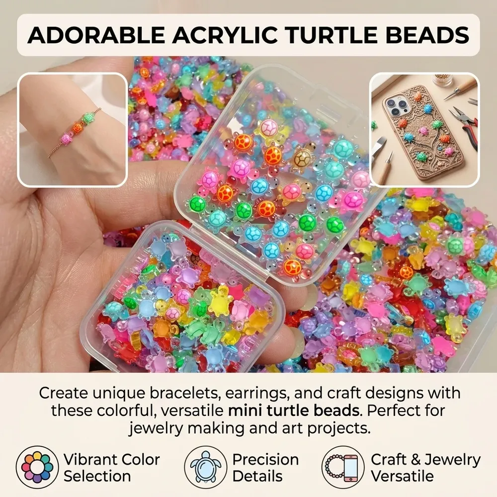 Lot de 100 mini tortues résine lumineuses pour micro paysage