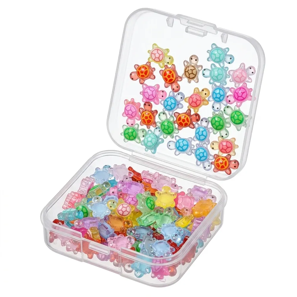 Lot de 100 mini tortues résine lumineuses pour micro paysage