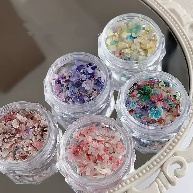 Lot de 1000 perles fleurs séchées pour nail art et résine