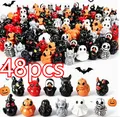 Lot de 12 à 48 mini canards et fantômes résine Halloween – Couleur 48pc-mix