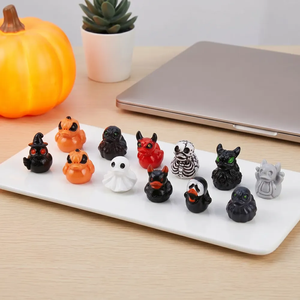 Lot de 12 à 48 mini canards et fantômes résine Halloween