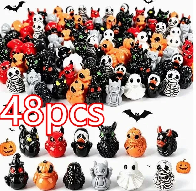 Lot de 12 à 48 mini canards et fantômes résine Halloween
