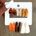 Lot de 12 boucles d'oreilles résine bohème colorée – 1
