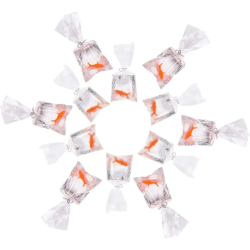 Lot de 12 breloques résine poisson rouge pour bijoux