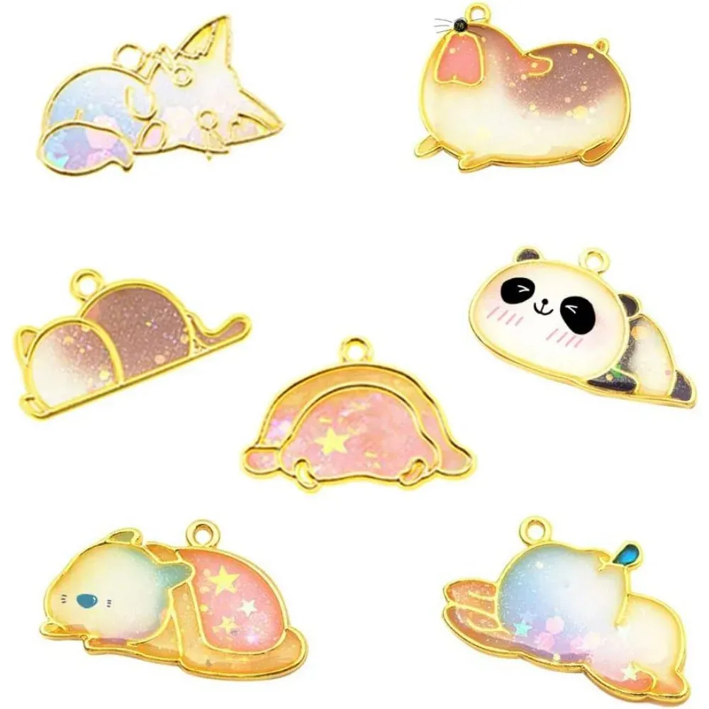 Lot de 14 breloques cadre résine thème hivernal pour bijoux
