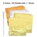 Lot de 150 feuilles imitation or et argent pour artisanat – Couleur 14cmX14cm