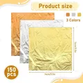Lot de 150 feuilles imitation or et argent pour artisanat – 3